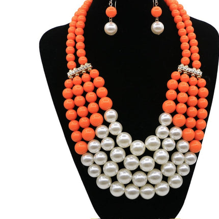 Multi Simulated Pearl Bohemian Jewelry Set