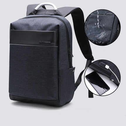 New black Computer backpack men''s European and American trend schoolbag