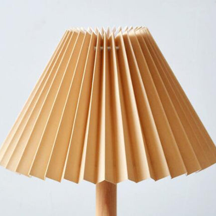 Pleated Solid Wood Usb Decorative Table Lamp