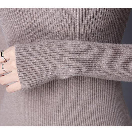 DARK GREEN Sweater Women's Pullover Autumn And Winter DRESS