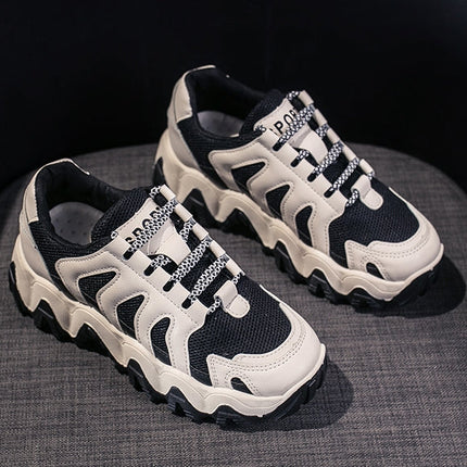 Urban teen Red retro design on white no tying sports shoe