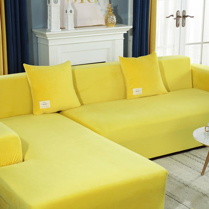 Winter Thick Plush Chaise Stretch Sofa Cover