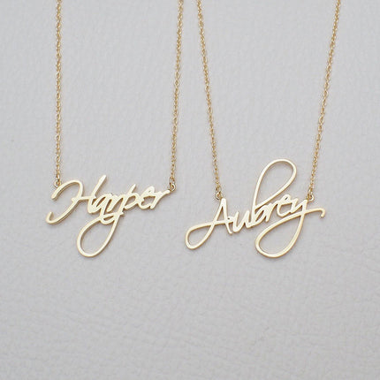 Customized Personalized Name Gold Copper Alloy Letter Pendant Necklace