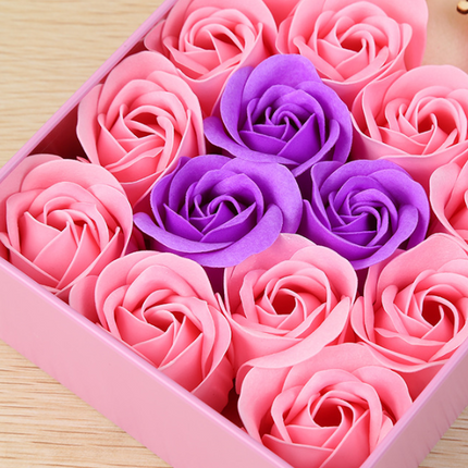 Soap Flower Rose Soap Flower Flower Gift Box Valentine's Day Gift for Girlfriend Extra Large Square
