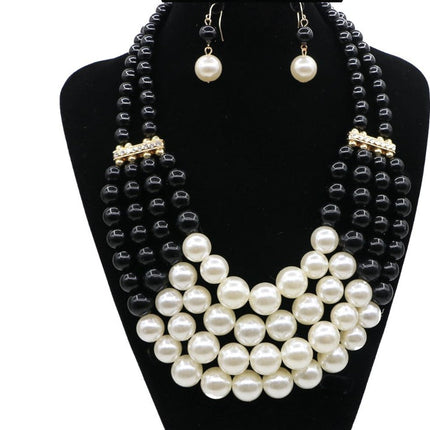 Multi Simulated Pearl Bohemian Jewelry Set