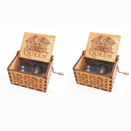 Antique Carved Wooden Hand Crank Spirited Away Music Box Christmas Gift Birthday Gift Party Decoration