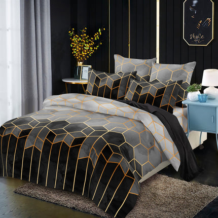 Gilt Line Geometric Elements Quilt Cover Set Bedding