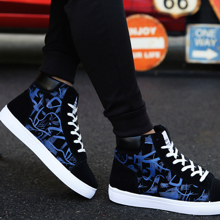 New creative single graffiti design Spring high top shoes Authentic Edition men's shoes