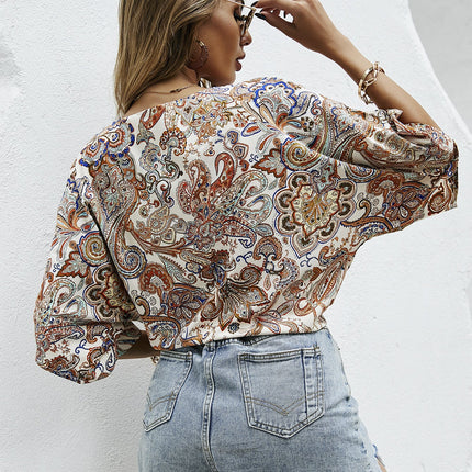 New Product Printed Loose Style Ethnic Style Short-sleeved Casual T-shirt
