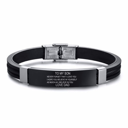 Stainless steel curved brand bracelet