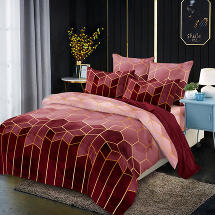 Gilt Line Geometric Elements Quilt Cover Set Bedding