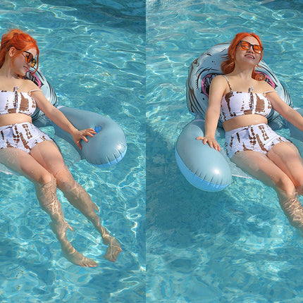 Water With Net Inflatable Seat Hammock Thickened Animal Style Floating Deck Chair