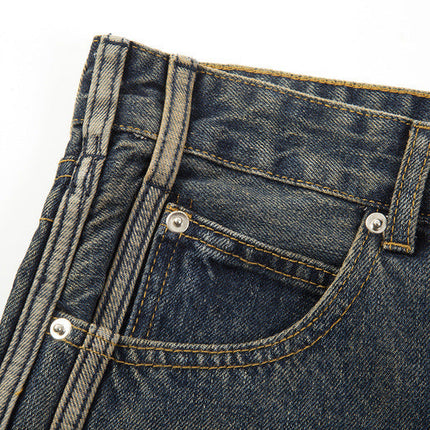 Flared Zipper Vintage Striped Jeans