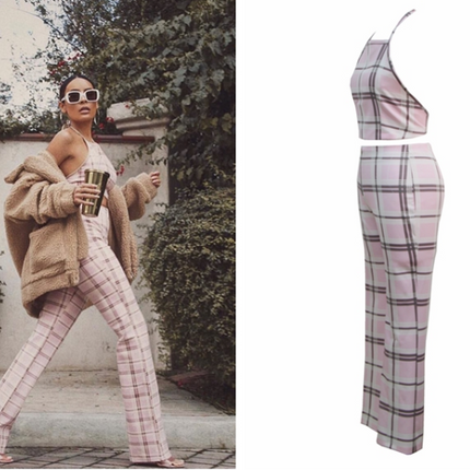 KYLIE  2 PIECE PLAID SET