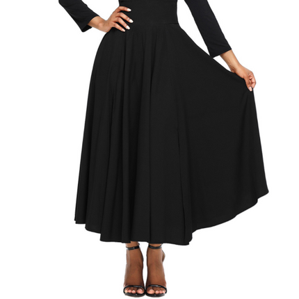 High Waist Pleated Belted Maxi Skirt S-XXL