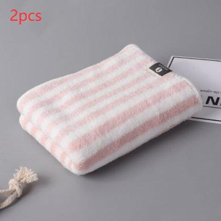 Fashion Coral Fleece Striped Towel Absorbent