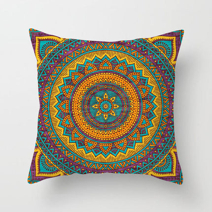 Ethnic style mandala pattern religious ceremony belief polyester pillowcase
