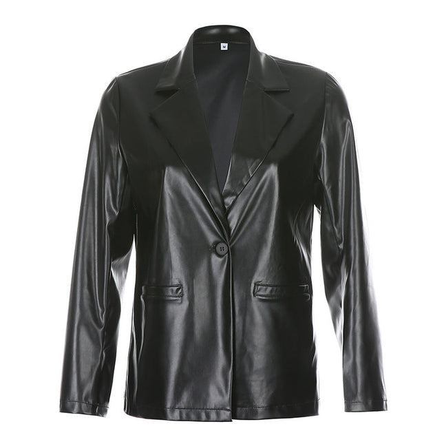 New product women's fashion leather PU suit