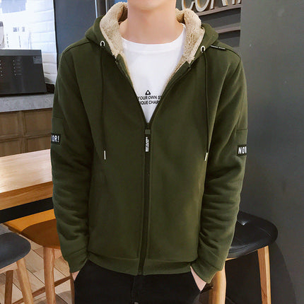 Hooded cardigan top plus size warm jacket