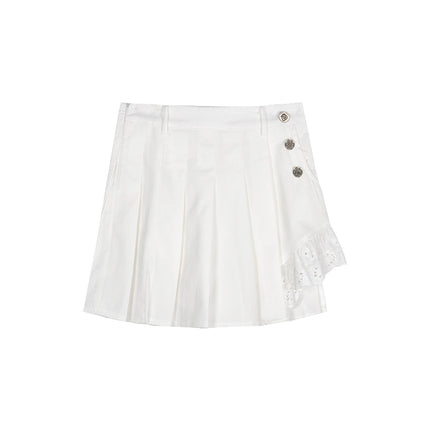 Two-piece pleated skirt and plaid top