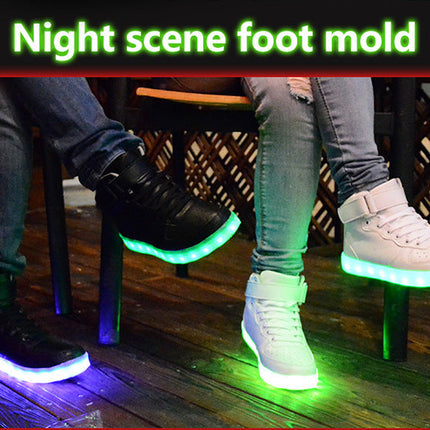 Colorful luminescent board shoes fluorescent sports shoes casual shoes high
