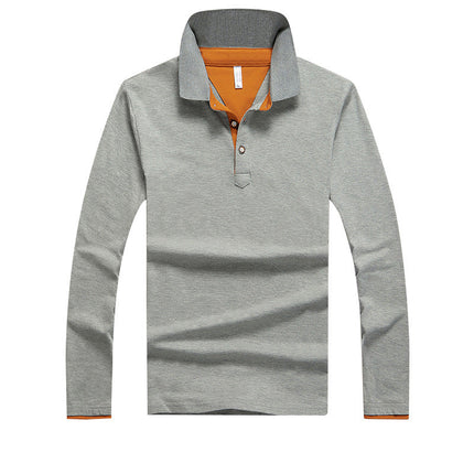 Men's Long Sleeve Business Plus Size POLO Shirt
