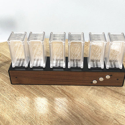 Modern Digital Nixie Tube Clock 6-tubes Night Light Bedroom Desktop Clock