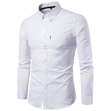 NAVY BLUE  New All Season Plus Size Oxford Shirt Men's long sleeve Shirt