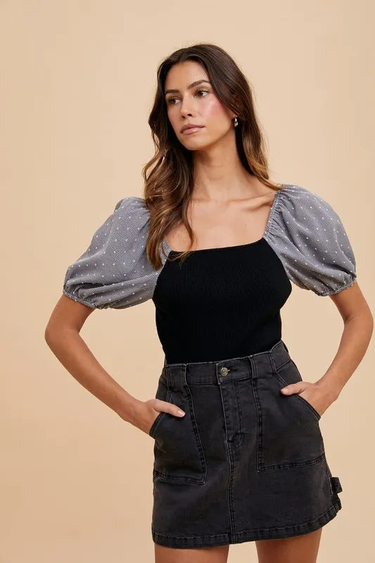 Annie Wear Cargo Denim Mini Skirt