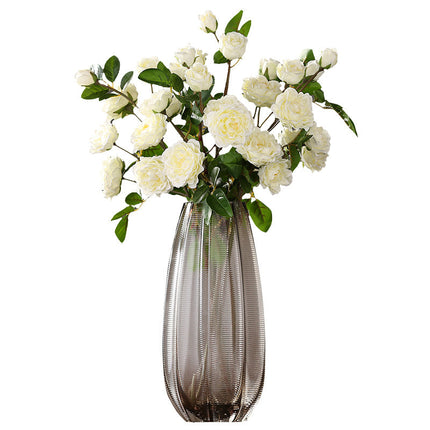 Colored Transparent Glass Vase With Diamonds
