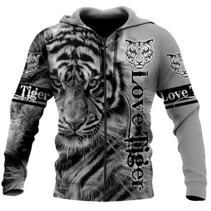 Lion 3D Printed Sweater 3D Zipper Hooded Sweater