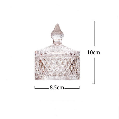 French Art Luxury Multicolor Glass Storage Jar Aromatherapy Bottle with Lid Minimalist Household Cotton Swab Jewelry Storage Box