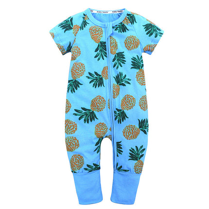 Boys And Girls Cotton Cartoon Bag Fart Clothes Baby Short Sleeved One Piece Baby Romper