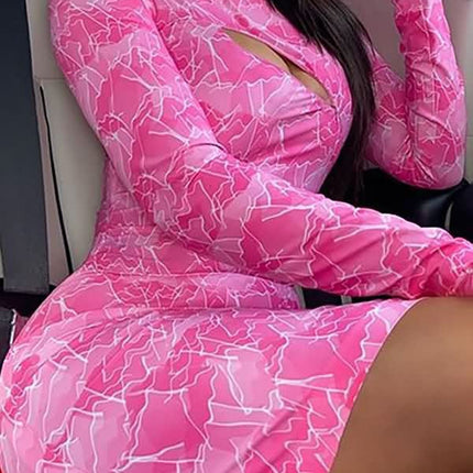 Sexy Long Sleeve Sexy Plus Size Nightclub Dress