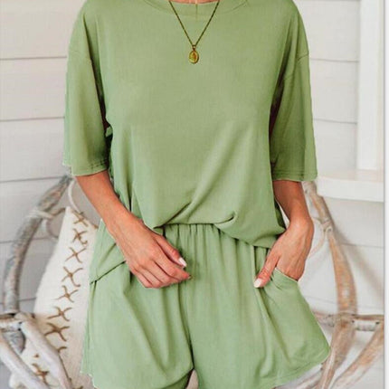 Loose Plus Size Casual Shorts Two-piece Suit