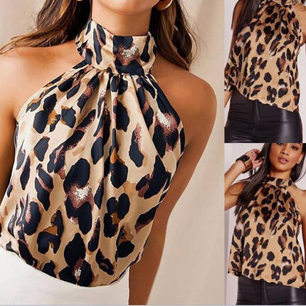 Fashion Leopard Print Halterneck Se Xy Bare Back