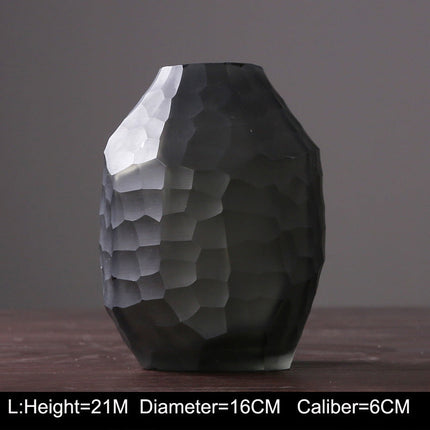 Retro Vase Geometric Rhombus Creative Glass Polygonal Bedroom Dried Flower Vase