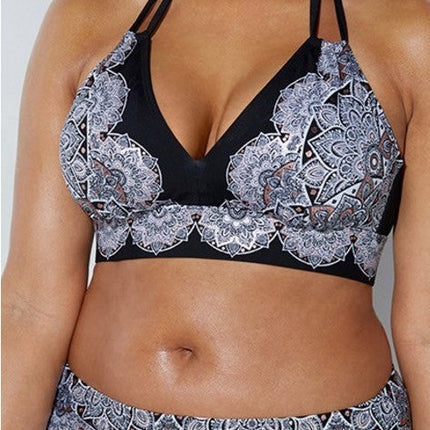 Printed Swimsuit Retro Bikini With Back Straps