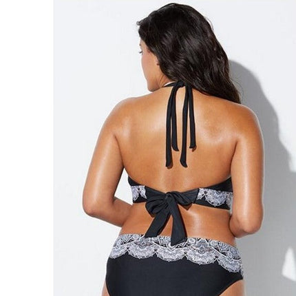 Printed Swimsuit Retro Bikini With Back Straps
