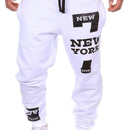 Number 7 Printed Letter Bouquet Foot Pants