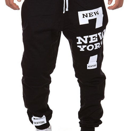 Number 7 Printed Letter Bouquet Foot Pants