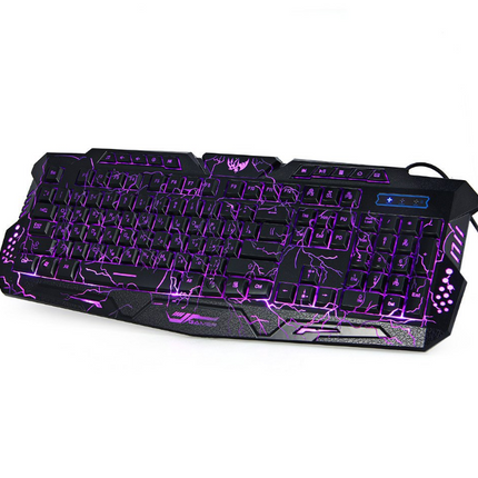 J10 tricolor backlight wired gaming keyboard set colorful luminous gaming mouse keyboard Russian keyboard