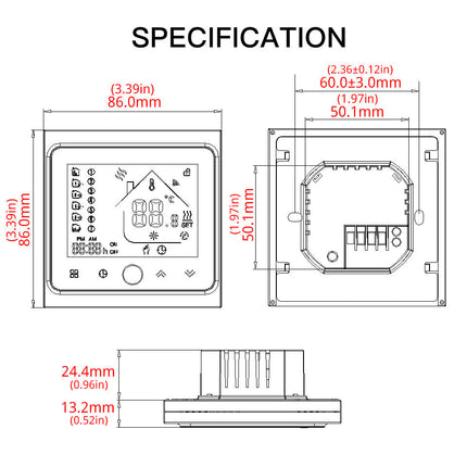 LCD Thermostat With Built-In Probe
