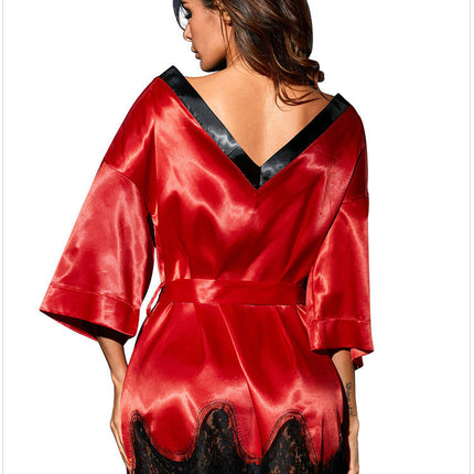 Lace Edge Plus Size Oilcloth Nightgown Pajamas