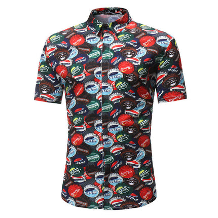 New Product Youth Shirt Men's Casual Short-sleeved Letter Printed Shirt