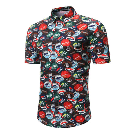 New Product Youth Shirt Men's Casual Short-sleeved Letter Printed Shirt