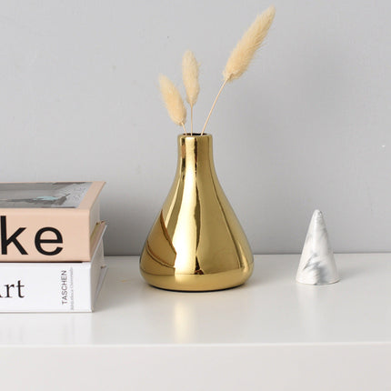 Nordic Style Ins light Luxury Golden Ceramic Small Vase