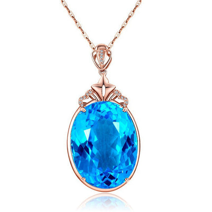 Dove Egg Sapphire Necklace Jewelry Female