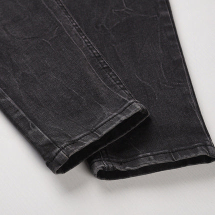 Snowflake washed slim-fit jeans