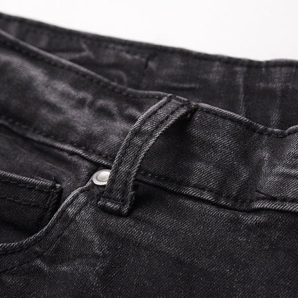 Snowflake washed slim-fit jeans